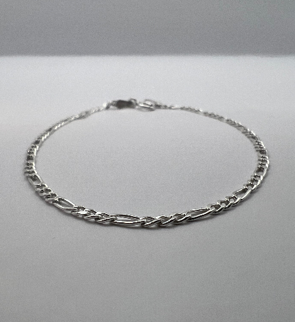 Pulso Unisex de Plata .925 Eslabones 3X1 2.5mm 2.4gr 19cm