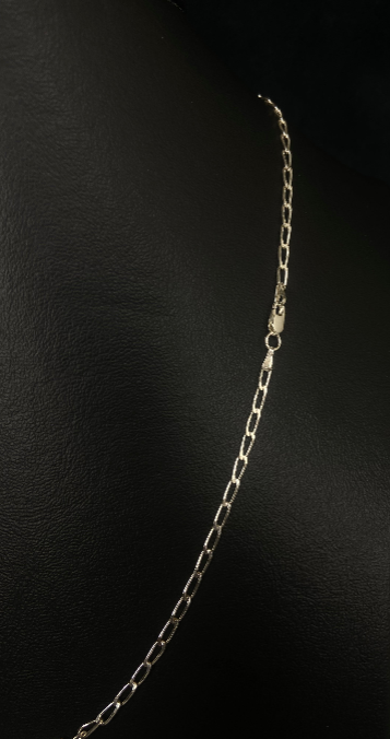 Cadena Unisex Tejido Eslabon 2mm 2.6gr 40cm Plata .925