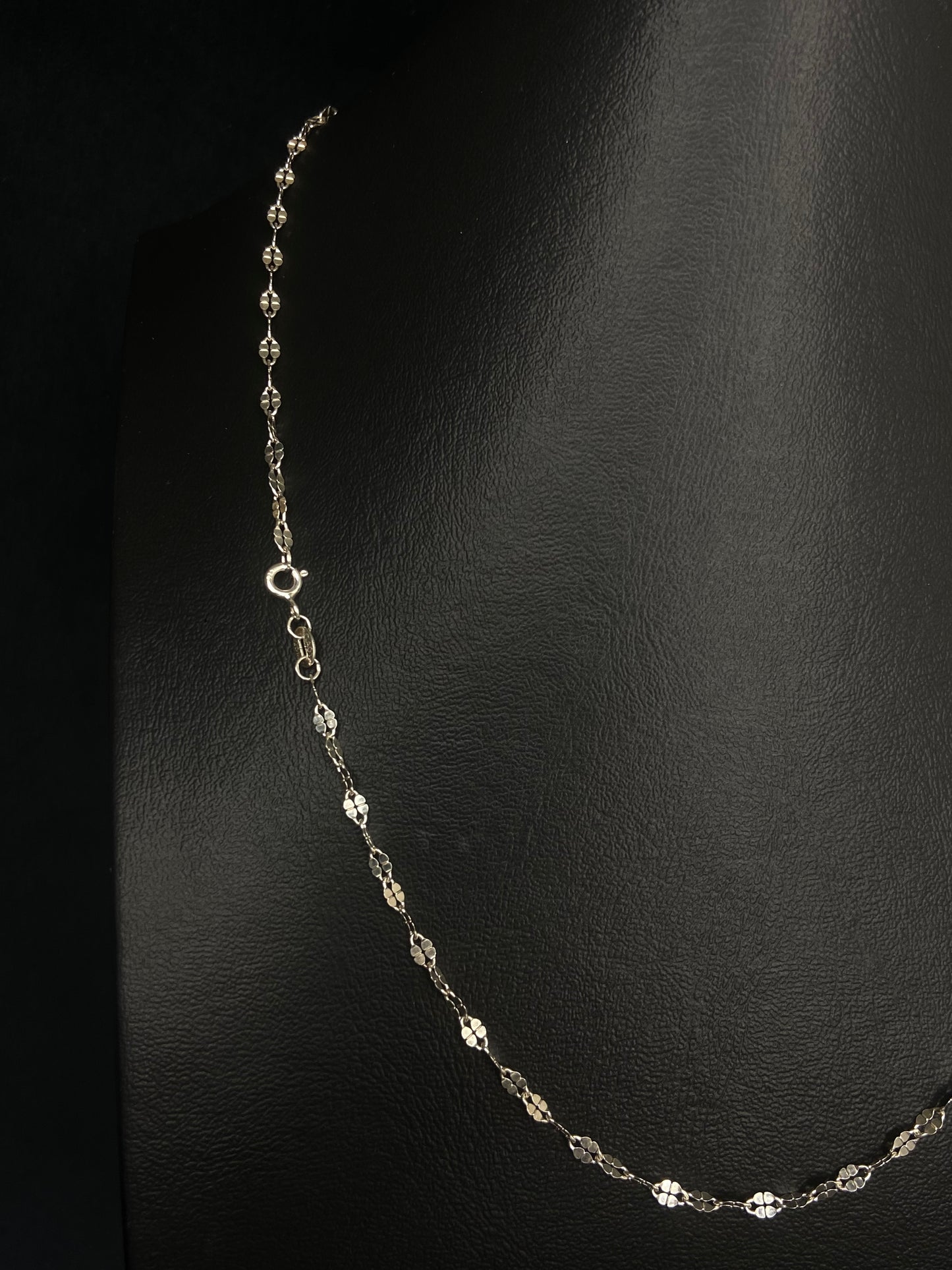 Cadena Unisex Trebol Grosor 3mm 2.6gr Plata .925 55cm