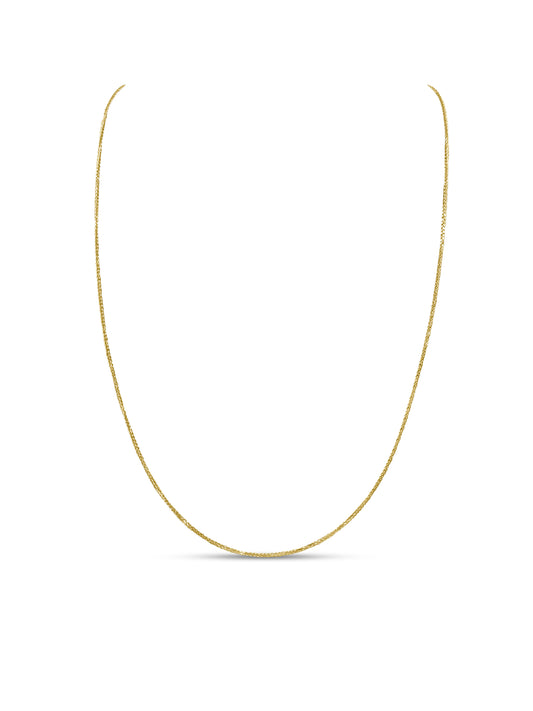 Cadena Tejido Diamante 1mm 2gr en Oro Amarillo 14k Italiana 50cm