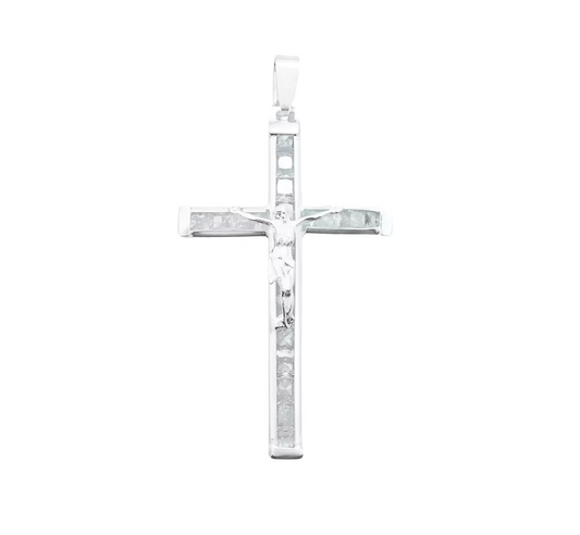 Dije Cristo Con Circonias Plata Ley 925 | 5.8cm*3cm*3mm
