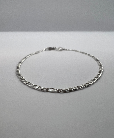 Pulso Unisex de Plata .925 Eslabones 3X1  4mm 4.2gr 17.5cm