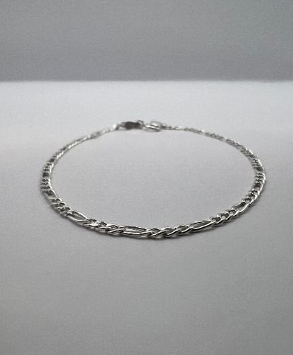 Pulso Unisex de Plata .925 Eslabones 3X1  4mm 4.2gr 17.5cm