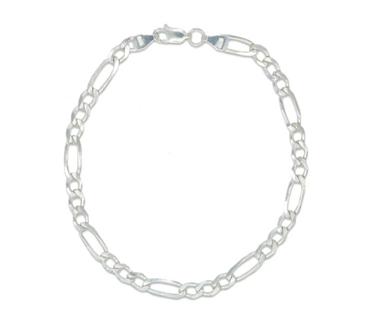 Pulso unisex de Plata .925 Eslabones 3X1  6mm 9.5gr 21cm
