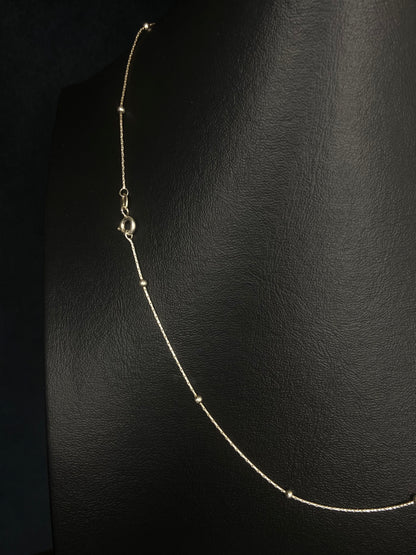 Cadena Bolitas Grosor 1mm 2.8gr Plata .925 50cm