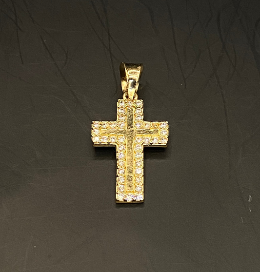 Dije Cruz con Circonias 1.4gr Oro Amarillo 10k 2.5cm*1.3cm